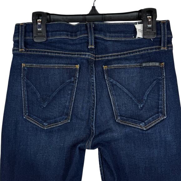 Hudson SZ 25 Harkin Super Skinny Crop Jeans Cuffed Stretch Low-Rise Whiskered - Picture 6 of 11